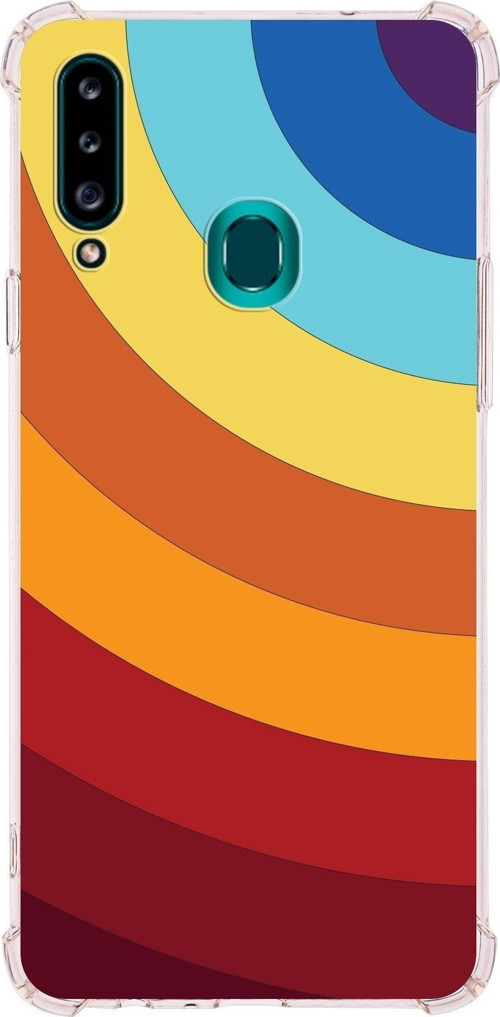 Samsung Galaxy A20S Köşe Korumalı Antişok Kapak Renk Cümbüşü Tasarımlı Silikon Kılıf