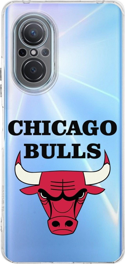 Huawei Nova 9 Se Uyumlu Kamera Korumalı Kapak Chicago Bulls Tasarımlı Şeffaf Kılıf
