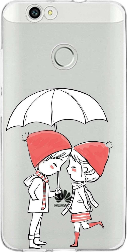 Huawei Nova Uyumlu Kapak Aşk Tasarımlı Şeffaf Silikon Kılıf
