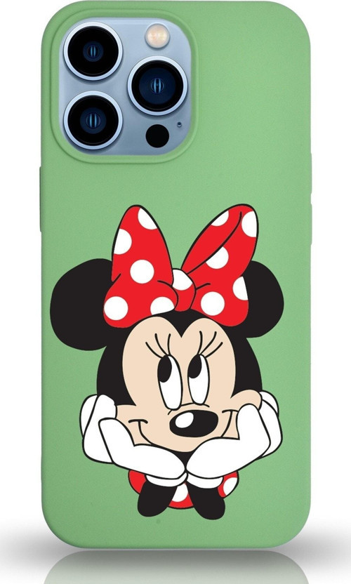 Apple Iphone 13 Pro Lansman Kılıf Minnie Mouse Tasarımlı Altı Kapalı Içi Kadife Kaplı Kapak