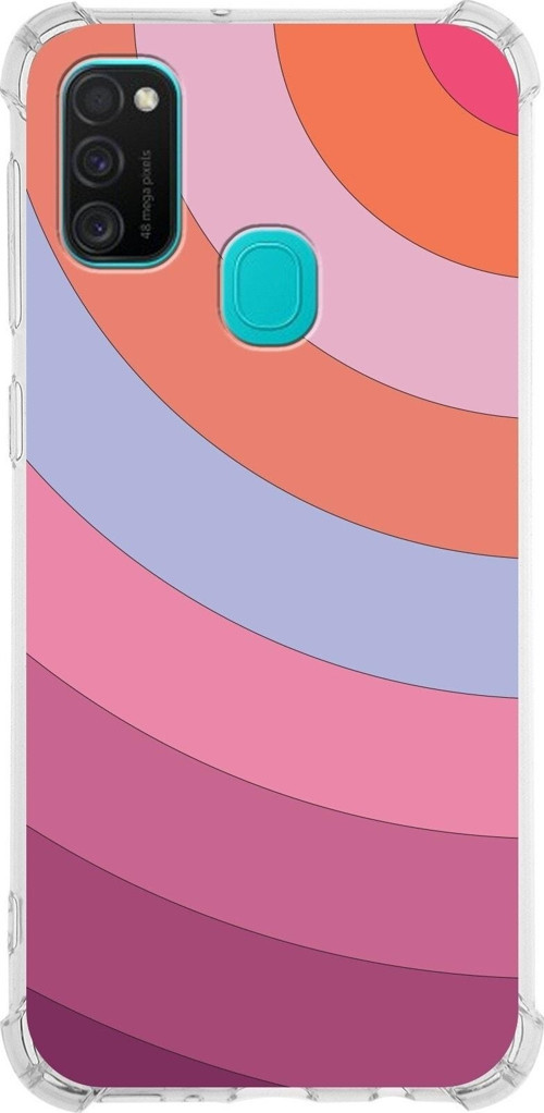 Samsung Galaxy M30S Köşe Korumalı Antişok Kapak Renk Cümbüşü Tasarımlı Silikon Kılıf