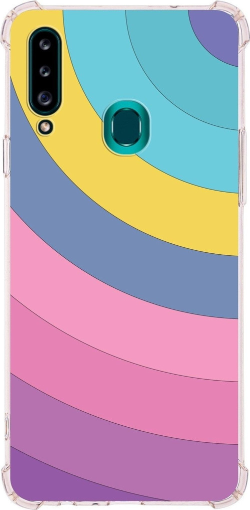 Samsung Galaxy A20S Köşe Korumalı Antişok Kapak Renk Cümbüşü Tasarımlı Silikon Kılıf