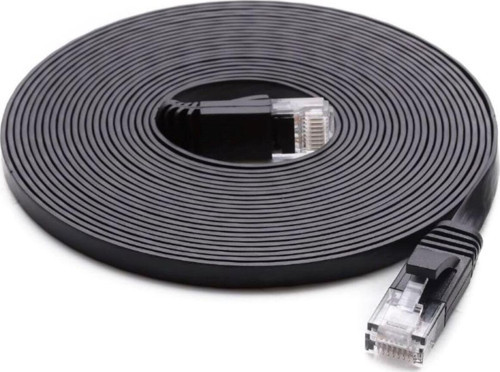 Network Kablosu Ethernet Kablo Cat 6 Siyah Ultra Ince Flat Ağ Kablosu 20mt 20mt