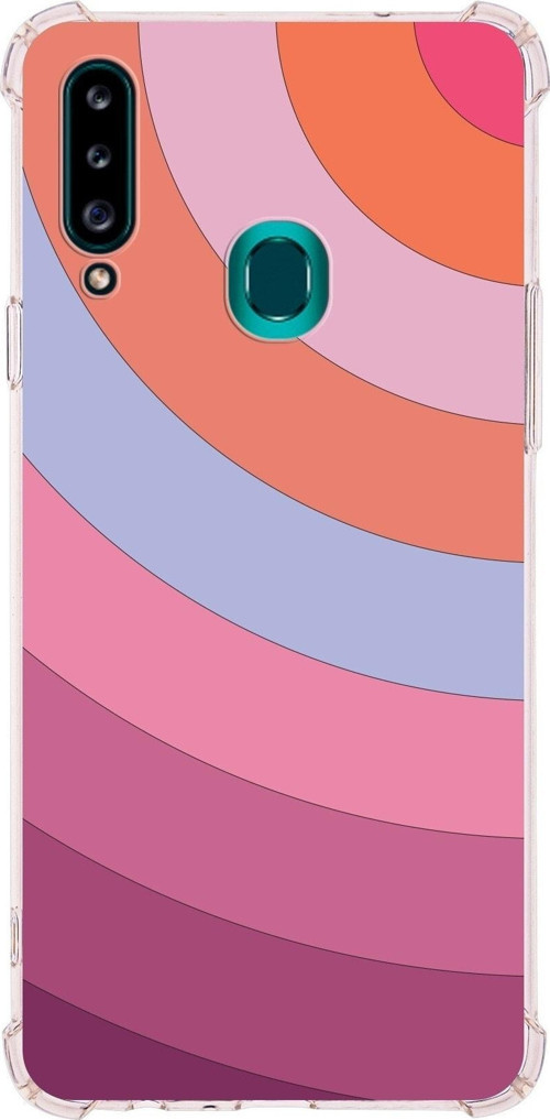 Samsung Galaxy A20S Köşe Korumalı Antişok Kapak Renk Cümbüşü Tasarımlı Silikon Kılıf