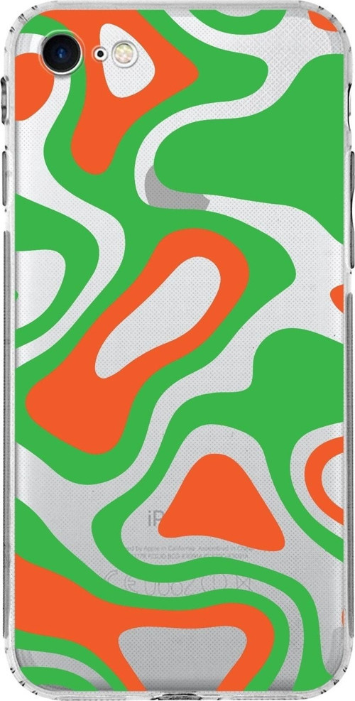 Apple Iphone 8 Uyumlu Kamera Korumalı Kapak Renkli Desen Tasarımlı Şeffaf Kılıf