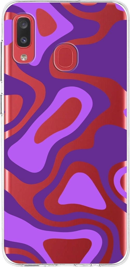 Samsung Galaxy A20 Kapak Renkli Desen Tasarımlı Şeffaf Silikon Kılıf