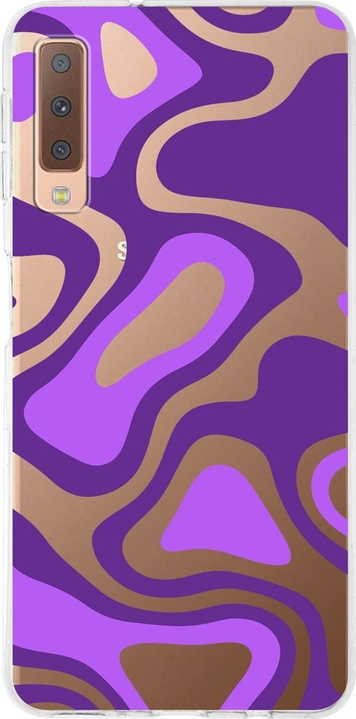 Samsung Galaxy A7 (2018) Kapak Renkli Desen Tasarımlı Şeffaf Silikon Kılıf