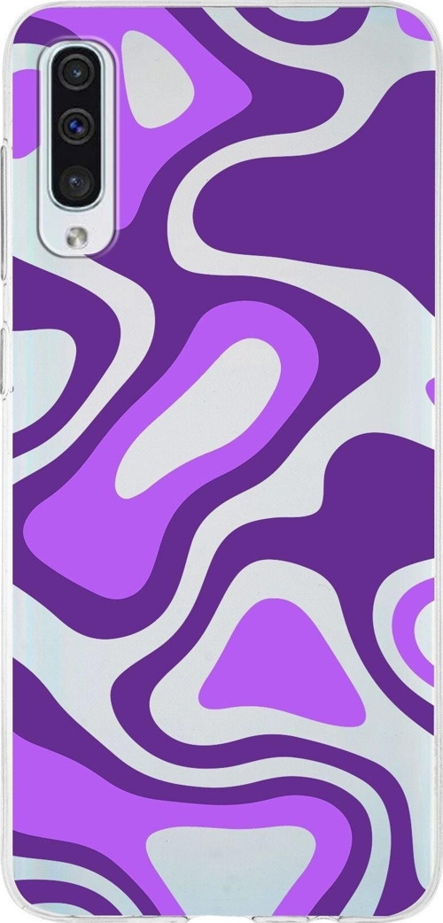 Samsung Galaxy A50 Kapak Renkli Desen Tasarımlı Şeffaf Silikon Kılıf