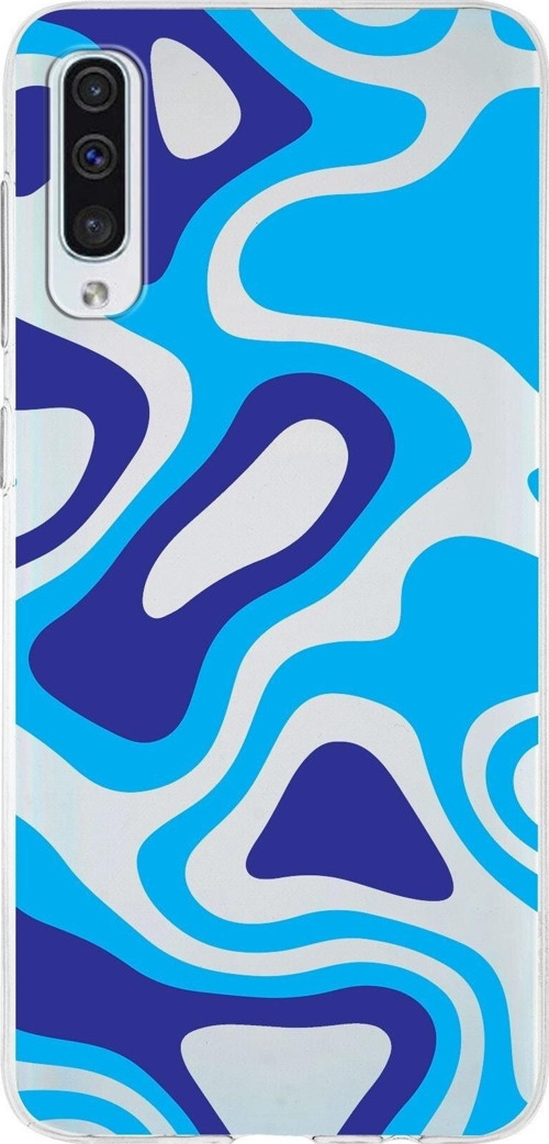 Samsung Galaxy A50 Kapak Renkli Desen Tasarımlı Şeffaf Silikon Kılıf