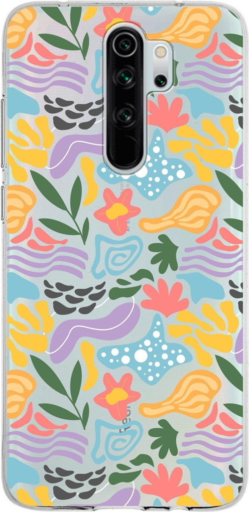Xiaomi Redmi Note 8 Pro İle Uyumlu 1Mm Kapak Memphis Desen Tasarımlı Şeffaf Silikon Kılıf
