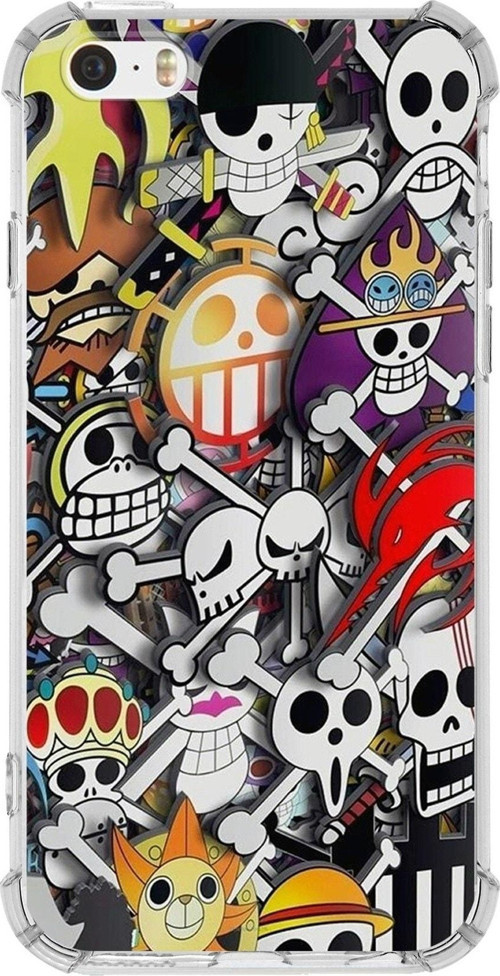 Iphone 5Se Uyumlu Köşe Korumalı Antişok Kapak Anime Tasarımlı Şeffaf Kılıf