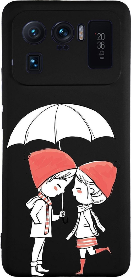 Xiaomi Mi11 Ultra Uyumlu Lansman Kılıf Aşk Tasarımlı Içi Kadife Kapak-Siyah