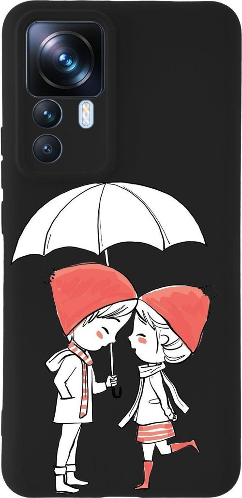 Xiaomi Mi 12T Pro Uyumlu Lansman Kılıf Aşk Tasarımlı Içi Kadife Kapak-Siyah