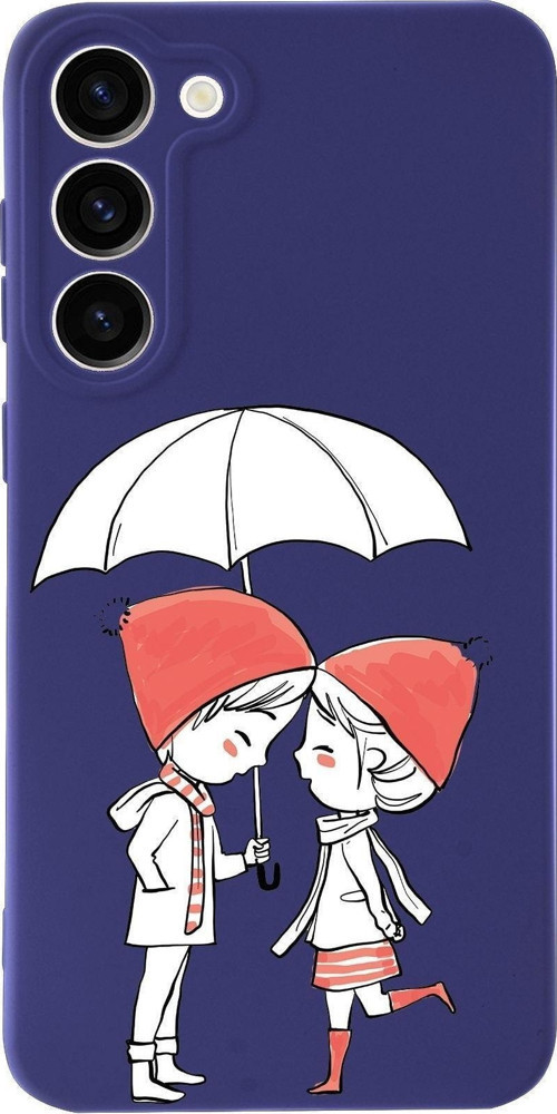 Samsung Galaxy S23 Plus Uyumlu Lansman Kılıf Aşk Tasarımlı Içi Kadife Kapak-Mor