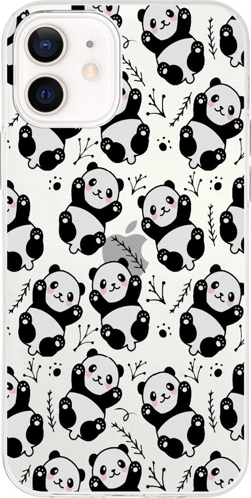 Iphone 12 Mini Uyumlu Kapak Panda Tasarımlı Şeffaf Silikon Kılıf