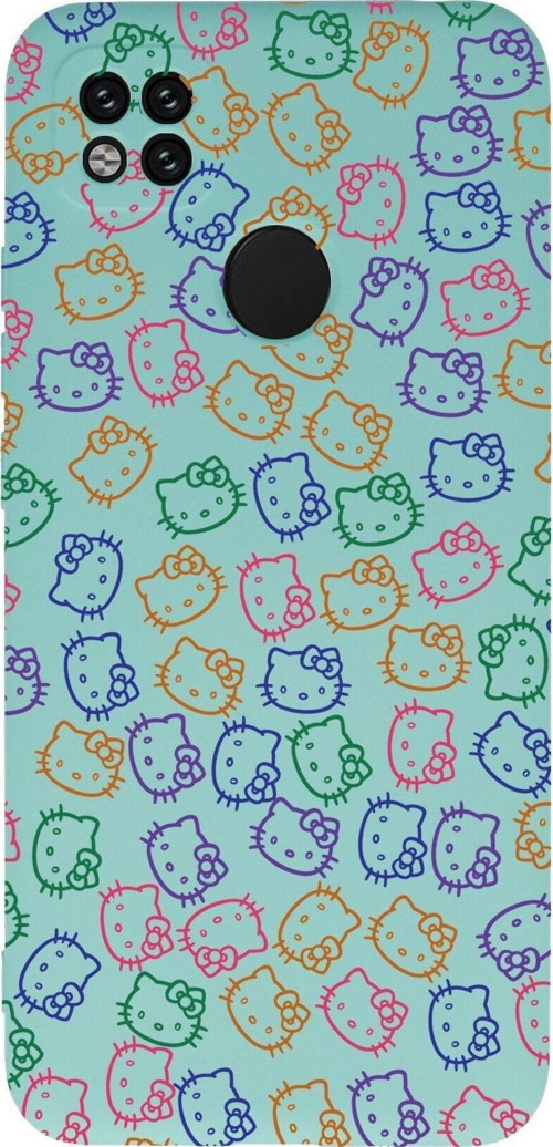 Xiaomi Redmi 10A Uyumlu Lansman Kılıf Hello Kitty Tasarımlı Içi Kadife Kapak-Turkuaz