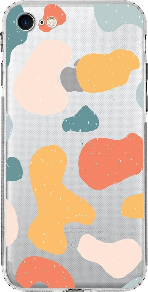 Apple Iphone Se 2022 Uyumlu Kamera Korumalı Kapak Grunge Tasarımlı Şeffaf Kılıf