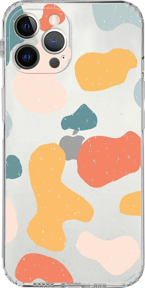 Apple Iphone 12 Pro Uyumlu Kamera Korumalı Kapak Grunge Tasarımlı Şeffaf Kılıf