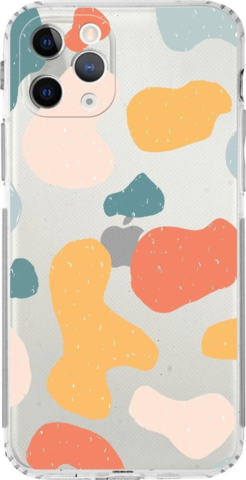 Apple Iphone 11 Pro Max Uyumlu Kamera Korumalı Kapak Grunge Tasarımlı Şeffaf Kılıf