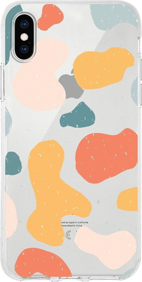 Apple Iphone X Uyumlu Kapak Grunge Tasarımlı Şeffaf Silikon Kılıf