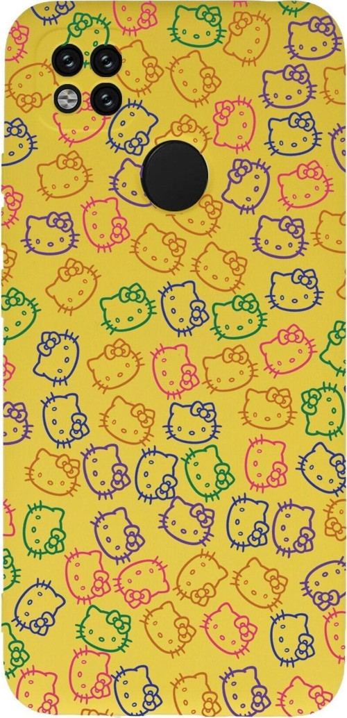 Xiaomi Redmi 10A Uyumlu Lansman Kılıf Hello Kitty Tasarımlı Içi Kadife Kapak-Sarı