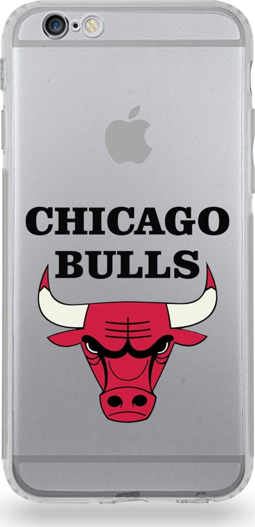 Apple Iphone 6 Plus Uyumlu Kamera Korumalı Kapak Chicago Bulls Tasarımlı Şeffaf Kılıf