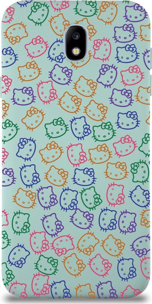 Samsung Galaxy J7 Pro Uyumlu Lansman Kılıf Hello Kitty Tasarımlı Içi Kadife Kapak-Turkuaz