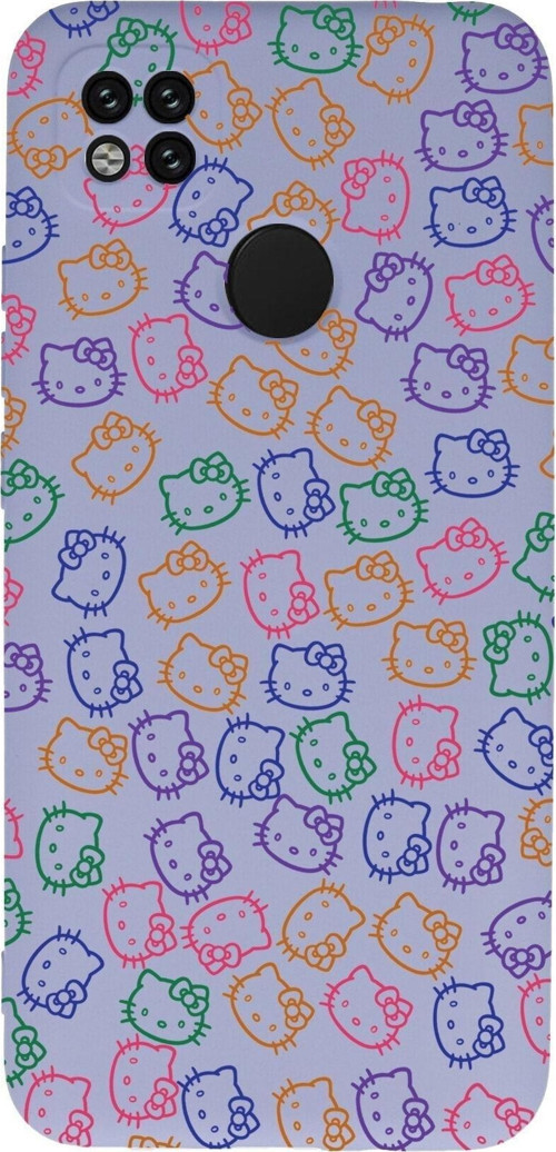 Xiaomi Redmi 10A Uyumlu Lansman Kılıf Hello Kitty Tasarımlı Içi Kadife Kapak-Lila