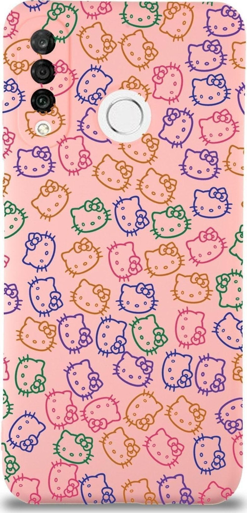 Huawei P 30 Lite Uyumlu Lansman Kılıf Hello Kitty Tasarımlı Içi Kadife Pembe Kapak