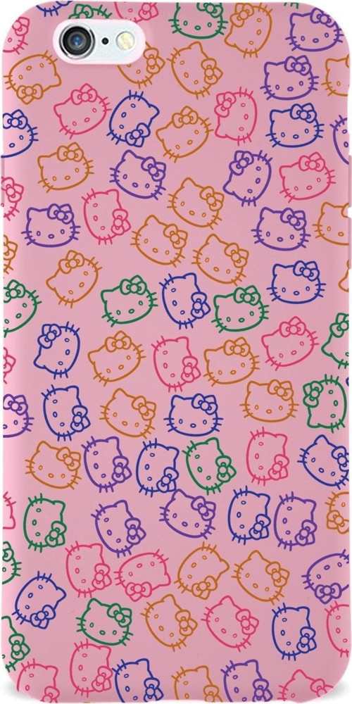 Apple Iphone 6 Uyumlu Lansman Kılıf Hello Kitty Tasarımlı Içi Kadife Kapak-Pembe