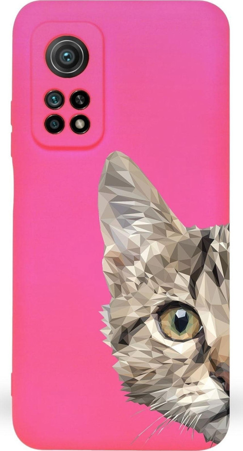 Xiaomi Mi 10T Pro Uyumlu Lansman Kılıf Catface Tasarımlı Içi Kadife Kapak-Neon Pembe