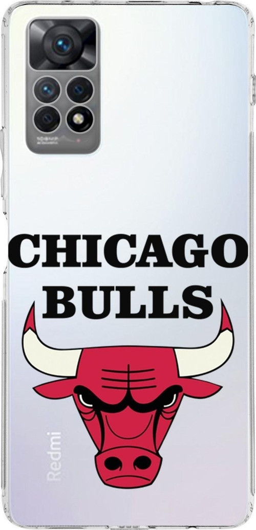 Xiaomi Redmi Note 11 Uyumlu Kapak Chicago Bulls Tasarımlı Şeffaf Kılıf