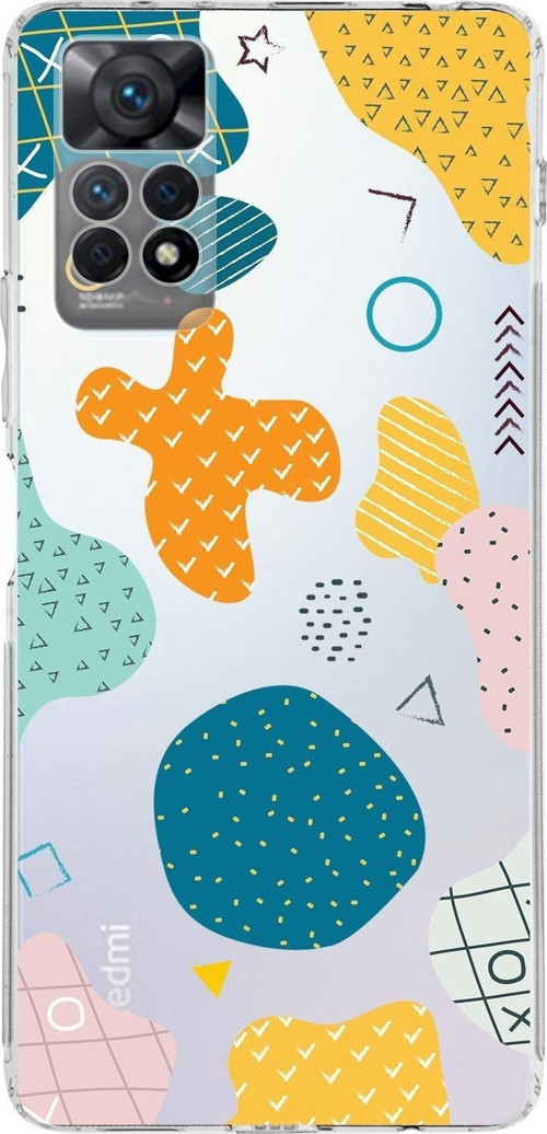 Xiaomi Redmi Note 11S Uyumlu Kapak Geometrik Şekiller Tasarımlı Şeffaf Kılıf