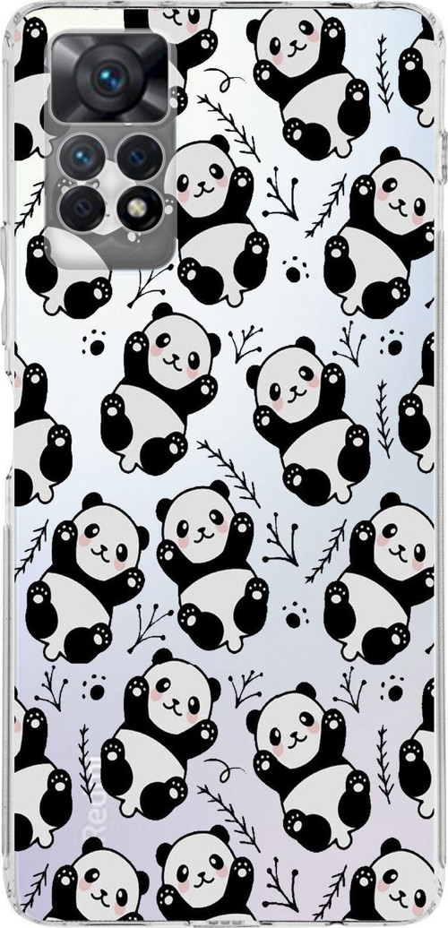Xiaomi Redmi Note 11 Uyumlu Kapak Panda Tasarımlı Şeffaf Kılıf