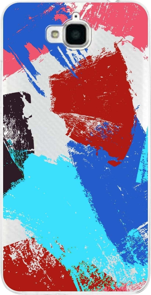 Huawei Y6 Pro Uyumlu Kapak Brush Stroke Tasarımlı Şeffaf Silikon Kılıf