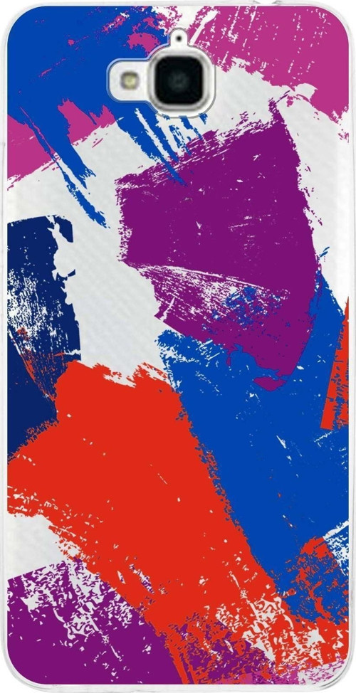 Huawei Y6 Pro Uyumlu Kapak Brush Stroke Tasarımlı Şeffaf Silikon Kılıf