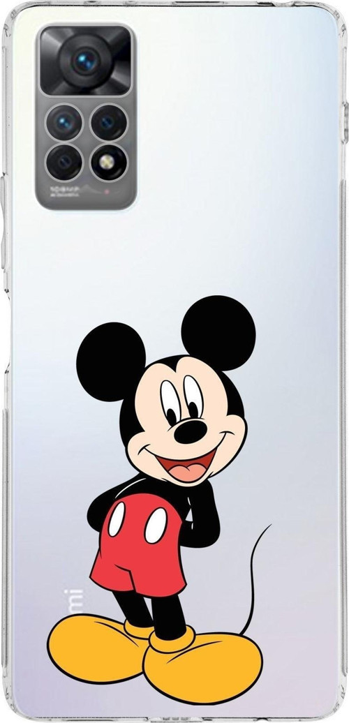 Xiaomi Redmi Note 11 Uyumlu Kamera Korumalı Kapak Mickey Mouse Tasarımlı Şeffaf Kılıf