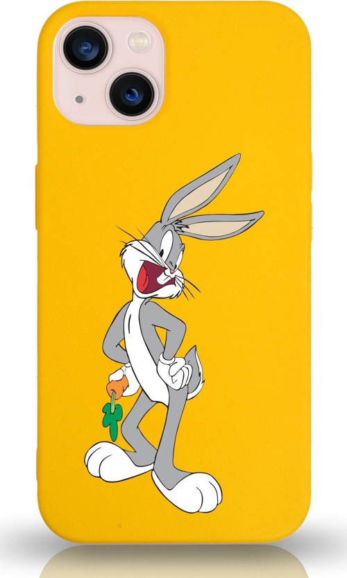 Iphone 13 Uyumlu Lansman Kılıf Bugs Bunny Tasarımlı Altı Kapalı Içi Kadife Kaplı Kapak