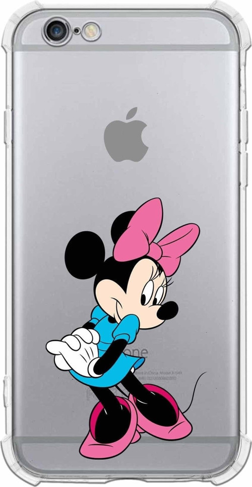 Iphone 6 Uyumlu Köşe Korumalı Antişok Kapak Minnie Mouse Tasarımlı Şeffaf Kılıf