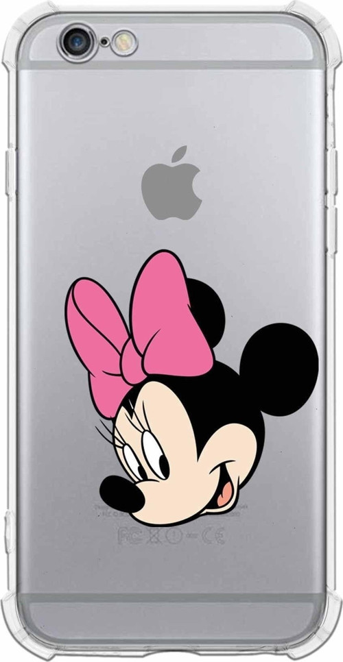 Iphone 6 Uyumlu Köşe Korumalı Antişok Minnie Mouse Tasarımlı Şeffaf Kılıf