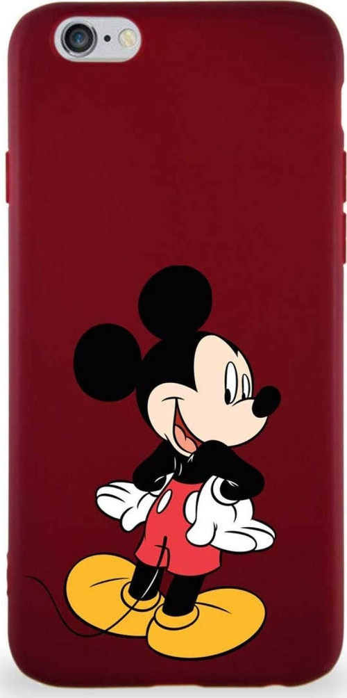 Iphone 6 Uyumlu Soft Premier Kapak Mickey Mouse-D Tasarımlı Silikon Kılıf - Mürdüm
