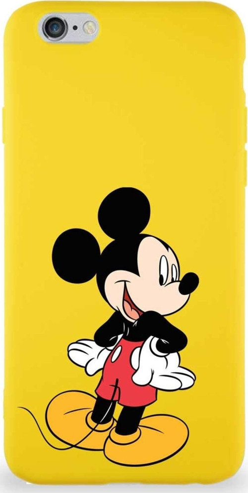 Iphone 6 Uyumlu Soft Premier Kapak Mickey Mouse-D Tasarımlı Silikon Kılıf - Sarı
