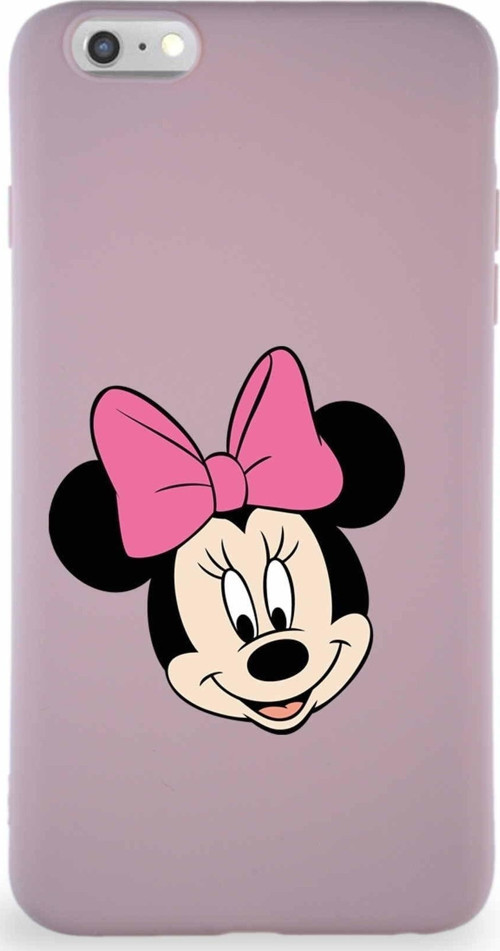 Iphone 6S Plus Soft Premier Kapak Minnie Mouse-C Tasarımlı Silikon Kılıf - Pudra Uyumlu