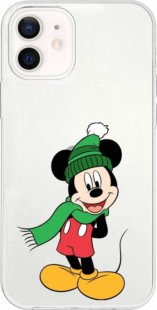 Iphone 12 Uyumlu Kapak Mickey Mouse Tasarımlı Şeffaf Silikon Kılıf