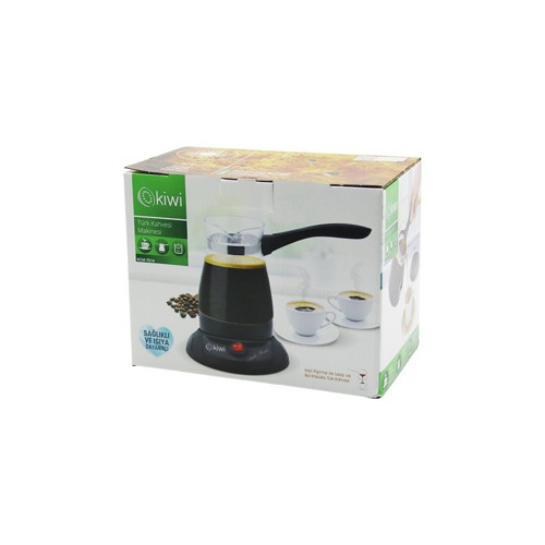 KİWİ KCM-7514 CAM ELEKTRİKLİ CEZVE TÜRK KAHVE MAKİNESİ 360 DERECE DÖNEBİLEN TABAN 6 FİNCAN 1000W 400ML 304 ÇELİK GİZLİ REZİSTANS (5250)