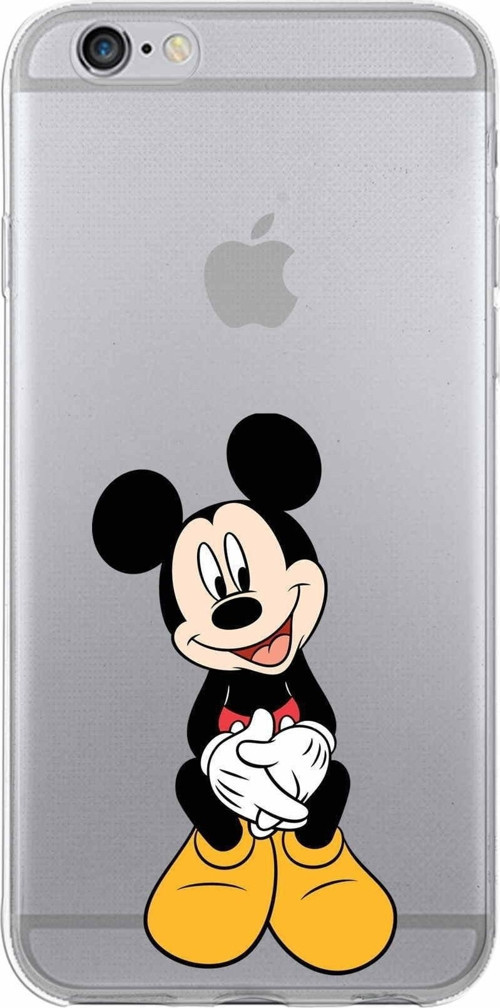Iphone 6S Uyumlu Kapak Mickey Mouse Tasarımlı Şeffaf Silikon Kılıf