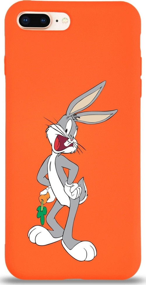 Iphone 8 Plus Uyumlu Lansman Kılıf Bugs Bunny Tasarımlı Altı Kapalı Içi Kadife Kaplı Kapak