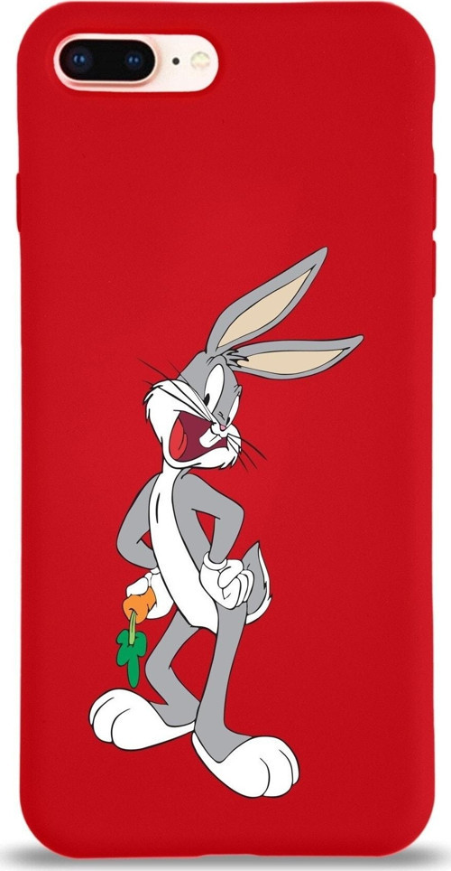 Iphone 8 Plus Uyumlu Lansman Kılıf Bugs Bunny Tasarımlı Altı Kapalı Içi Kadife Kaplı Kapak