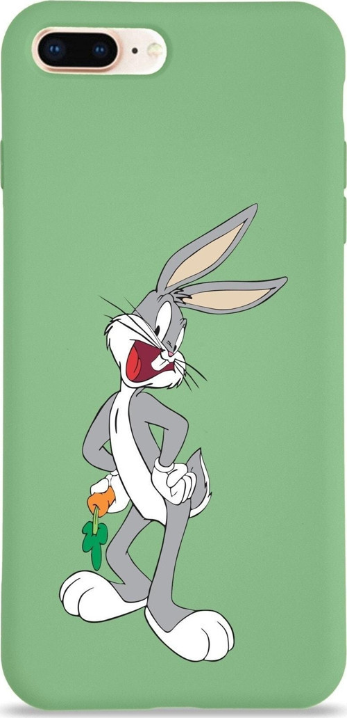 Iphone 8 Plus Uyumlu Lansman Kılıf Bugs Bunny Tasarımlı Altı Kapalı Içi Kadife Kaplı Kapak