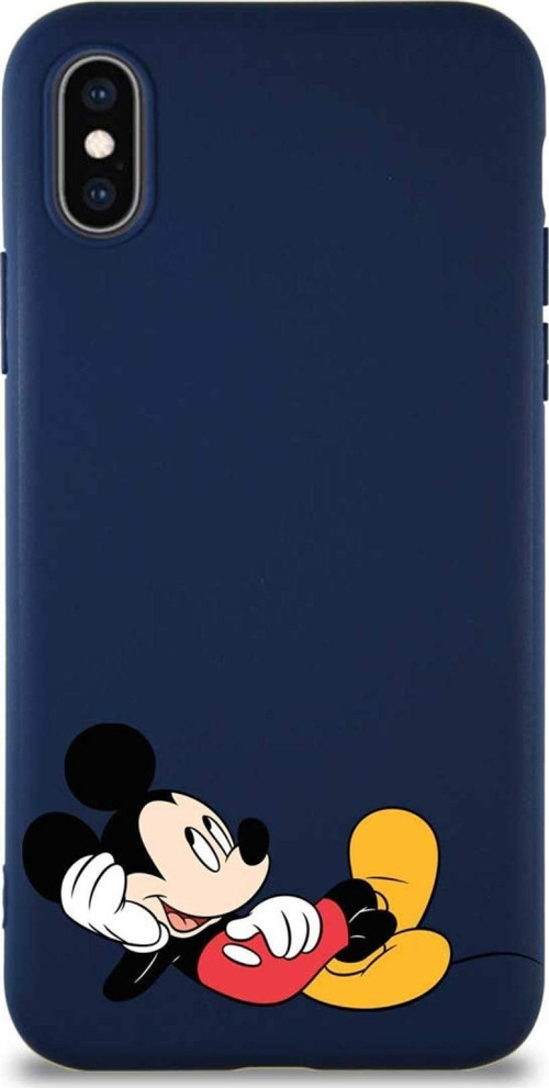 Iphone X Uyumlu Soft Premier Kapak Mickey Mouse-F Tasarımlı Silikon Kılıf - Lacivert
